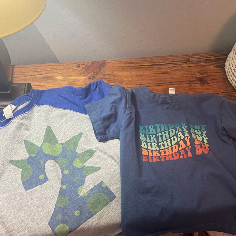 Bundle of 2 boys toddler 2nd birthday shirts